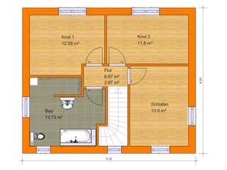Massivhaus Stadtvilla Grosseto 2 von KLINKER HAUS Schlüsselfertig ab 305100€, Stadtvilla Grundriss 2