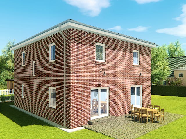 Massivhaus Stadtvilla Lucca 2 von KLINKER HAUS Schlüsselfertig ab 347000€, Stadtvilla Außenansicht 1