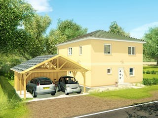 Massivhaus Stadtvilla Lucca 3 von KLINKER HAUS Schlüsselfertig ab 356700€, Stadtvilla Außenansicht 2