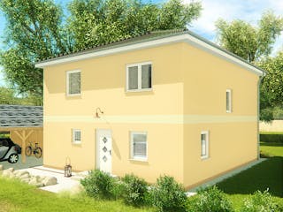Massivhaus Stadtvilla Lucca 3 von KLINKER HAUS Schlüsselfertig ab 356700€, Stadtvilla Außenansicht 4