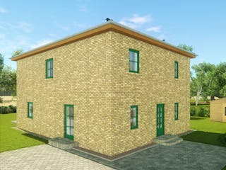 Massivhaus Stadtvilla Lucca 4 von KLINKER HAUS Schlüsselfertig ab 364900€, Stadtvilla Außenansicht 2