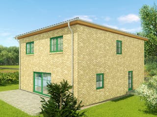 Massivhaus Stadtvilla Lucca 4 von KLINKER HAUS Schlüsselfertig ab 364900€, Stadtvilla Außenansicht 3