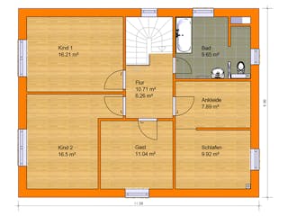 Massivhaus Stadtvilla Lucca 4 von KLINKER HAUS Schlüsselfertig ab 364900€, Stadtvilla Grundriss 2