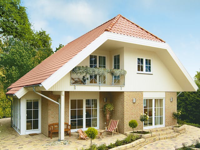 Fertighaus Kolding von Danhaus Deutschland Schlüsselfertig ab 449092€, Satteldach-Klassiker Außenansicht 1