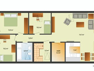 Fertighaus Kopenhagen von Danhaus Deutschland Schlüsselfertig ab 523810€, Satteldach-Klassiker Grundriss 2