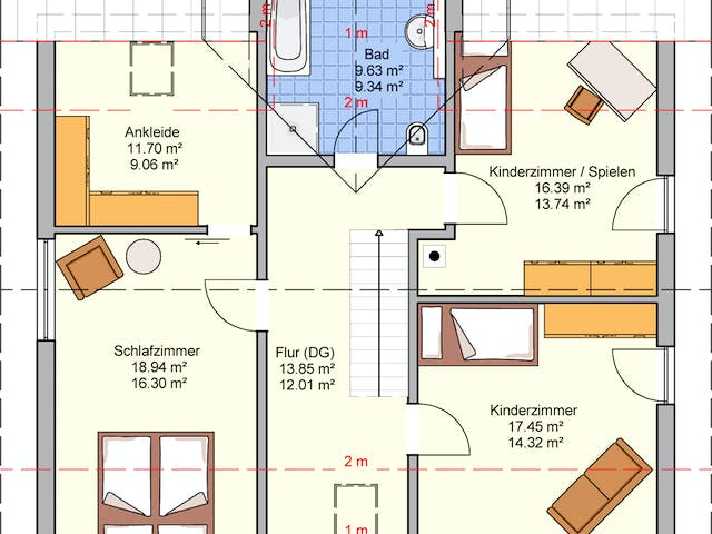 Fertighaus Solera von Fingerhut Haus Schlüsselfertig ab 469474€, Satteldach-Klassiker Grundriss 2