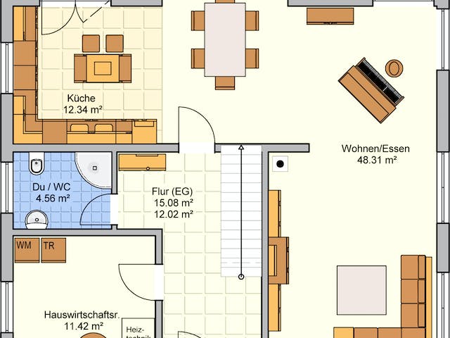 Fertighaus Solera von Fingerhut Haus Schlüsselfertig ab 469474€, Satteldach-Klassiker Grundriss 1