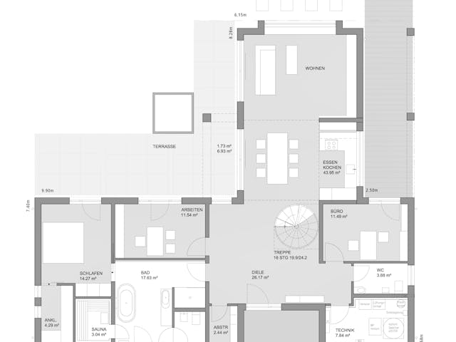 Fertighaus Musterhaus Nürnberg von LUXHAUS, Cubushaus Grundriss 1