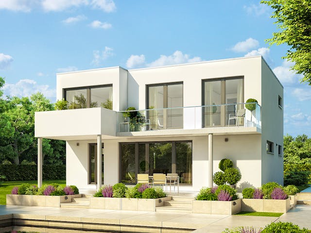 Massivhaus Bauhaus 147 von Lechner Massivhaus, Cubushaus Außenansicht 1 Massivhaus Bauhaus 147 von Lechner Massivhaus, Cubushaus Außenansicht 1