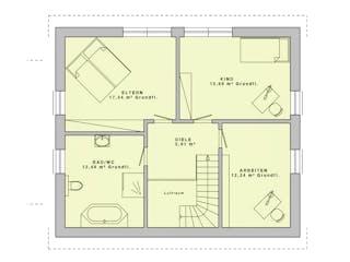Massivhaus Familyhaus 130 von Lechner Massivhaus, Satteldach-Klassiker Grundriss 2