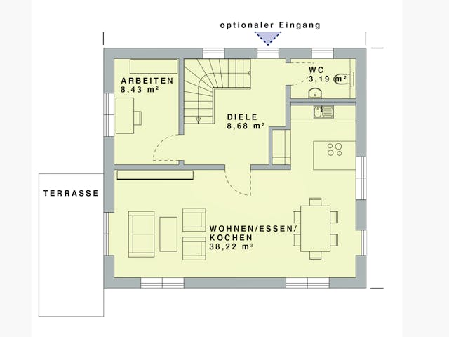 Massivhaus Haus am Hang von Lechner Massivhaus, Satteldach-Klassiker Grundriss 1