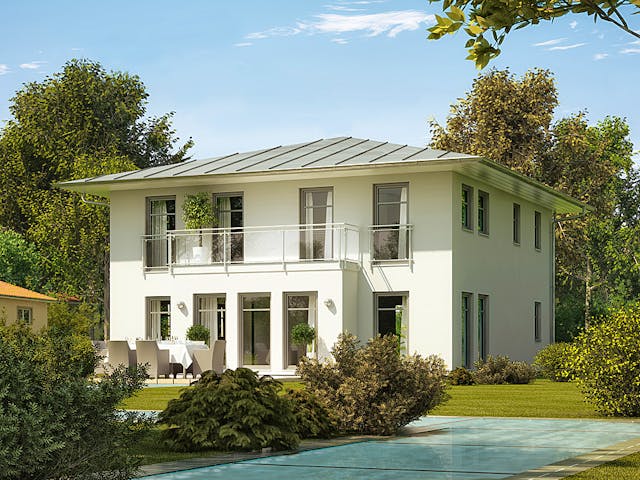 Massivhaus Stadtvilla 170 von Lechner Massivhaus, Stadtvilla Außenansicht 1