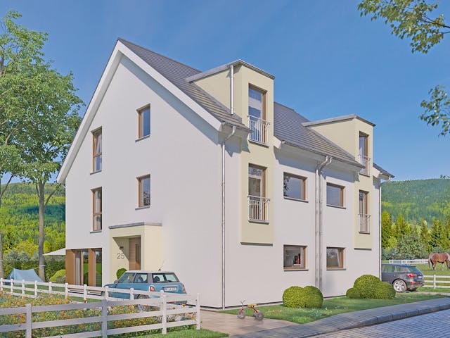 Fertighaus SOLUTION 125 XL V4 von Living Fertighaus Schlüsselfertig ab 448522€, Satteldach-Klassiker Außenansicht 1 Fertighaus SOLUTION 125 XL V4 von Living Fertighaus Schlüsselfertig ab 448522€, Satteldach-Klassiker Außenansicht 1