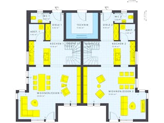 Fertighaus SOLUTION 242 V6 von Living Fertighaus Schlüsselfertig ab 589769€, Stadtvilla Grundriss 1