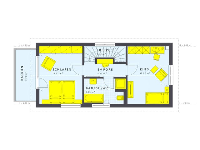 Fertighaus SUNSHINE 107 V2 von Living Fertighaus Schlüsselfertig ab 294817€, Satteldach-Klassiker Innenansicht 2