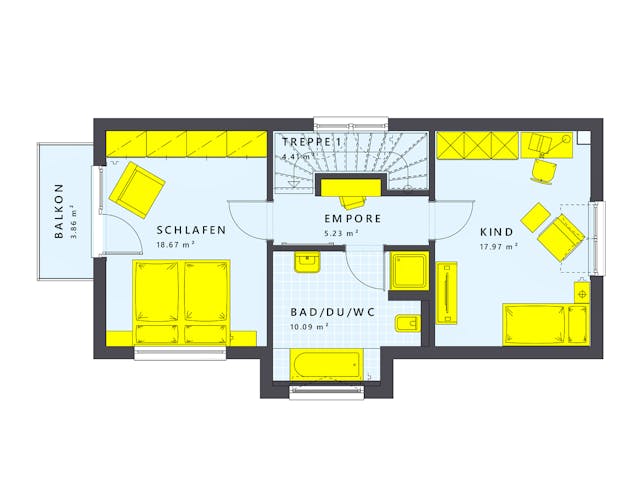 Fertighaus SUNSHINE 107 V3 von Living Fertighaus Schlüsselfertig ab 315258€, Cubushaus Grundriss 2