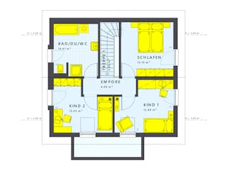 Fertighaus SUNSHINE 113 V5 von Living Fertighaus Schlüsselfertig ab 296744€, Satteldach-Klassiker Innenansicht 2