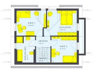 Fertighaus SUNSHINE 125 V3 von Living Fertighaus Schlüsselfertig ab 302278€, Satteldach-Klassiker Grundriss 2