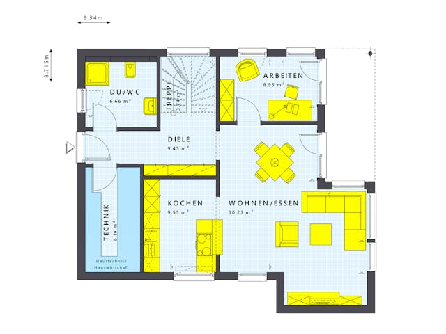 Fertighaus SUNSHINE 136 V8 von Living Fertighaus Schlüsselfertig ab 345561€, Cubushaus Grundriss 1