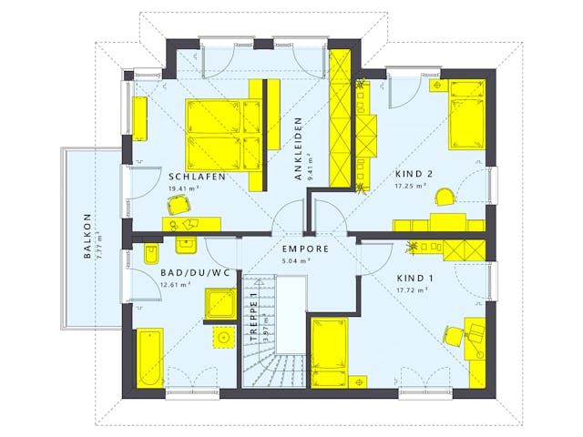 Fertighaus SUNSHINE 165 V6 von Living Fertighaus Schlüsselfertig ab 387558€, Stadtvilla Grundriss 2