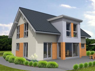Fertighaus Lifestyle 156 von Suckfüll Energiesparhaus Schlüsselfertig ab 447131€, Satteldach-Klassiker Außenansicht 1