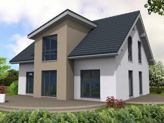 Fertighaus Lifestyle 157 von Suckfüll Energiesparhaus Schlüsselfertig ab 419963€, Satteldach-Klassiker Außenansicht 1