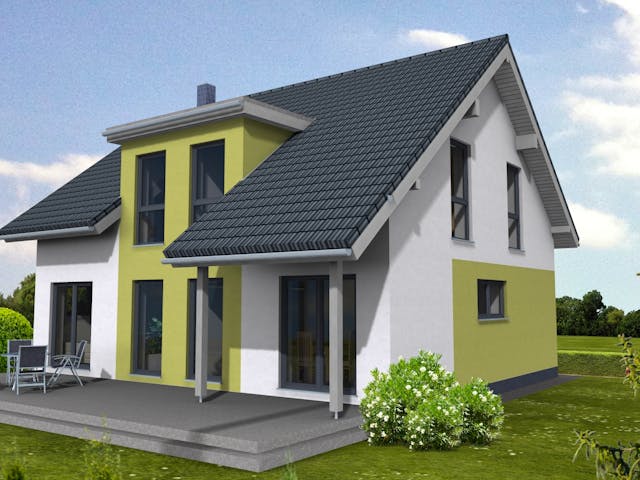 Fertighaus Lifestyle 163 von Suckfüll Energiesparhaus Schlüsselfertig ab 434588€, Satteldach-Klassiker Außenansicht 1 Fertighaus Lifestyle 163 von Suckfüll Energiesparhaus Schlüsselfertig ab 434588€, Satteldach-Klassiker Außenansicht 1
