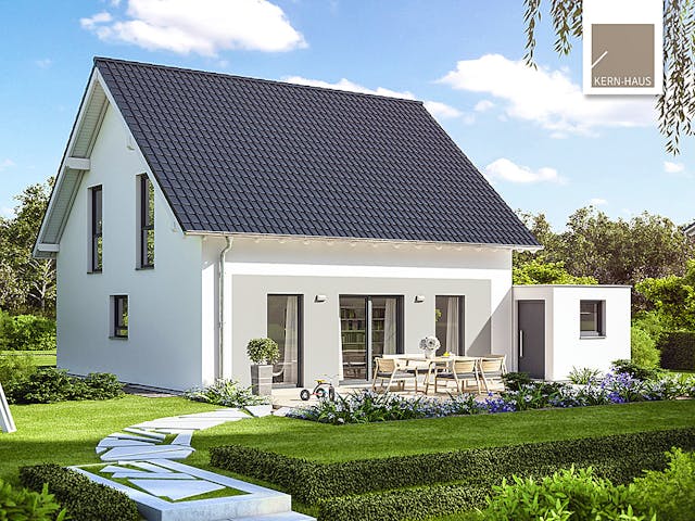 Massivhaus Familienhaus Luna von Kern-Haus Schlüsselfertig ab 352900€, Satteldach-Klassiker Außenansicht 1