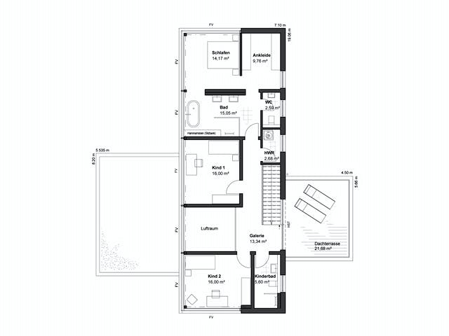 Fertighaus LUXHAUS | core - MH Bad Vilbel von LUXHAUS, Cubushaus Grundriss 2