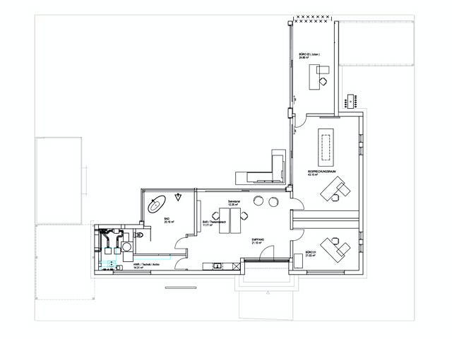 Fertighaus Bungalow Flachdach 170 von LUXHAUS, Bungalow Grundriss 1