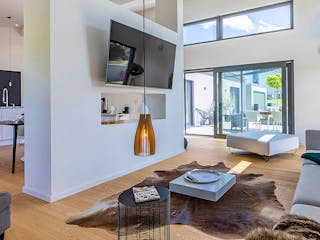 Fertighaus Bungalow Pultdach 150 von LUXHAUS Schlüsselfertig ab 485000€, Bungalow Innenansicht 1