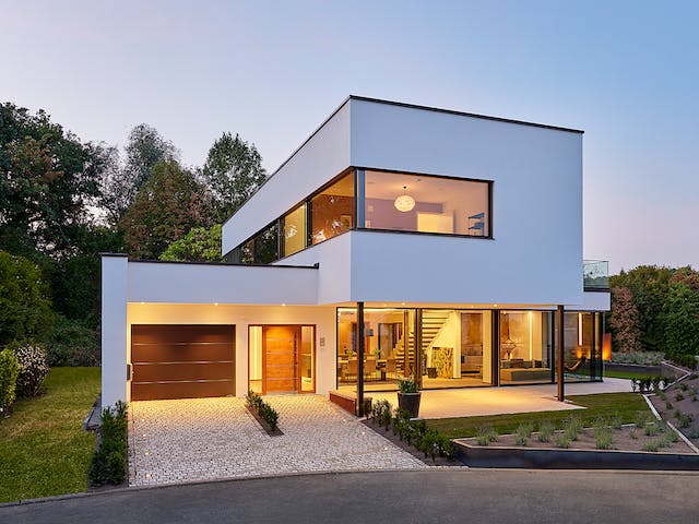 Fertighaus LUXHAUS | core - MH Bad Vilbel von LUXHAUS, Cubushaus Außenansicht 3