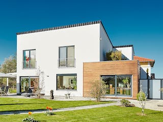 Fertighaus Pultdach Klassik 197 von LUXHAUS, Pultdachhaus Außenansicht 1