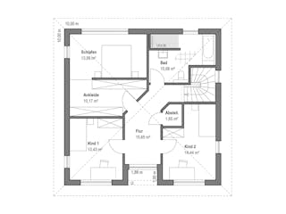 Fertighaus Walmdach 157 von LUXHAUS, Stadtvilla Grundriss 2