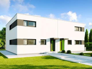 Fertighaus Mailand von GUSSEK HAUS Schlüsselfertig ab 335400€, Cubushaus Außenansicht 1 Fertighaus Mailand von GUSSEK HAUS Schlüsselfertig ab 335400€, Cubushaus Außenansicht 1