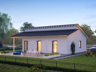 Fertighaus ComfortStyle 10.02 P von massa haus Ausbauhaus ab 144999€, Bungalow Außenansicht 2
