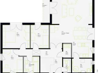 Fertighaus ComfortStyle 13.01 W von massa haus Ausbauhaus ab 158999€, Bungalow Grundriss 1