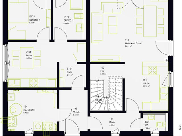 Fertighaus FamilyStyle 18.01 S von massa haus Ausbauhaus ab 160999€, Satteldach-Klassiker Grundriss 1 Fertighaus FamilyStyle 18.01 S von massa haus Ausbauhaus ab 160999€, Satteldach-Klassiker Grundriss 1