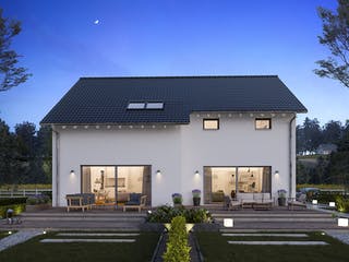 Fertighaus FamilyStyle 24.01 S von massa haus Ausbauhaus ab 208999€, Satteldach-Klassiker Außenansicht 4
