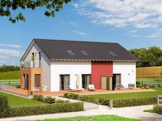 Fertighaus FamilyStyle 26.01 S von massa haus Ausbauhaus ab 200999€, Satteldach-Klassiker Außenansicht 4