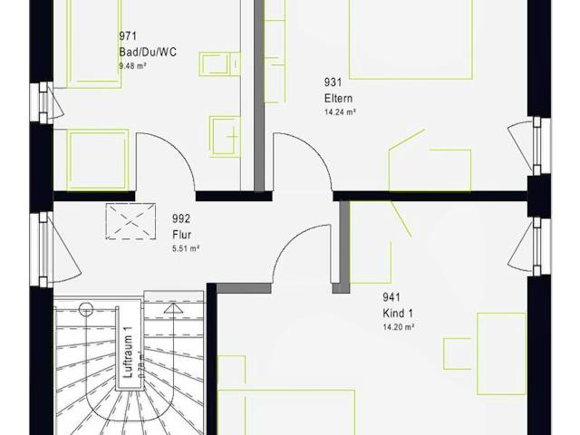 Fertighaus LifeStyle 09.01 S von massa haus Ausbauhaus ab 111999€, Satteldach-Klassiker Grundriss 2