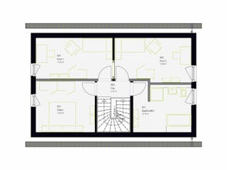 Fertighaus LifeStyle 12.01 S von massa haus Ausbauhaus ab 129999€, Satteldach-Klassiker Grundriss 2