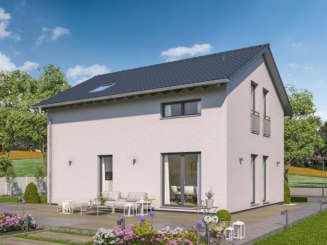 Fertighaus LifeStyle 13.01 S von massa haus Ausbauhaus ab 131999€, Satteldach-Klassiker Außenansicht 3