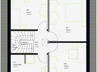 Fertighaus LifeStyle 13.01 S von massa haus Ausbauhaus ab 131999€, Satteldach-Klassiker Grundriss 2