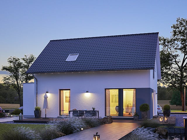 Fertighaus LifeStyle 13.02 S von massa haus Ausbauhaus ab 131999€, Satteldach-Klassiker Außenansicht 1 Fertighaus LifeStyle 13.02 S von massa haus Ausbauhaus ab 131999€, Satteldach-Klassiker Außenansicht 1