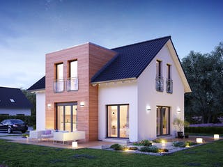 Fertighaus LifeStyle 13.07 S von massa haus Ausbauhaus ab 130999€, Satteldach-Klassiker Außenansicht 4