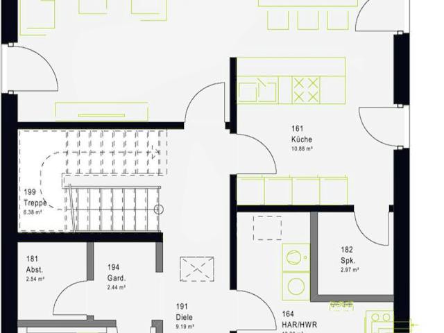 Fertighaus LifeStyle 13.09 W von massa haus Ausbauhaus ab 177999€, Stadtvilla Grundriss 1