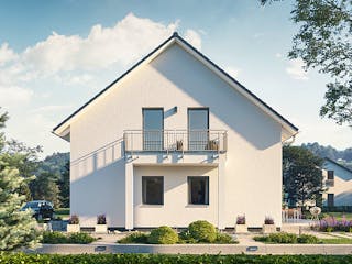 Fertighaus LifeStyle 14.01 S von massa haus Ausbauhaus ab 134999€, Satteldach-Klassiker Außenansicht 4