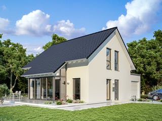 Fertighaus LifeStyle 14.04 S von massa haus Ausbauhaus ab 134999€, Satteldach-Klassiker Außenansicht 2
