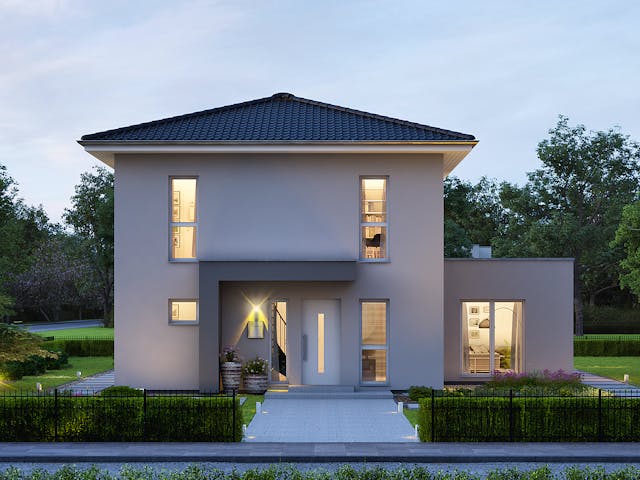 Fertighaus LifeStyle 15.02 W von massa haus Ausbauhaus ab 192999€, Stadtvilla Außenansicht 1